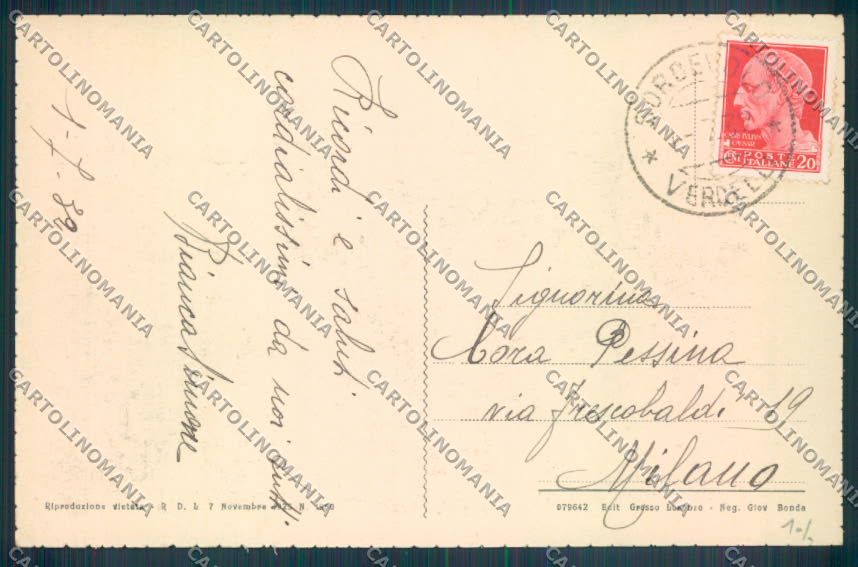Biella Sordevolo cartolina ZT5875 – retro