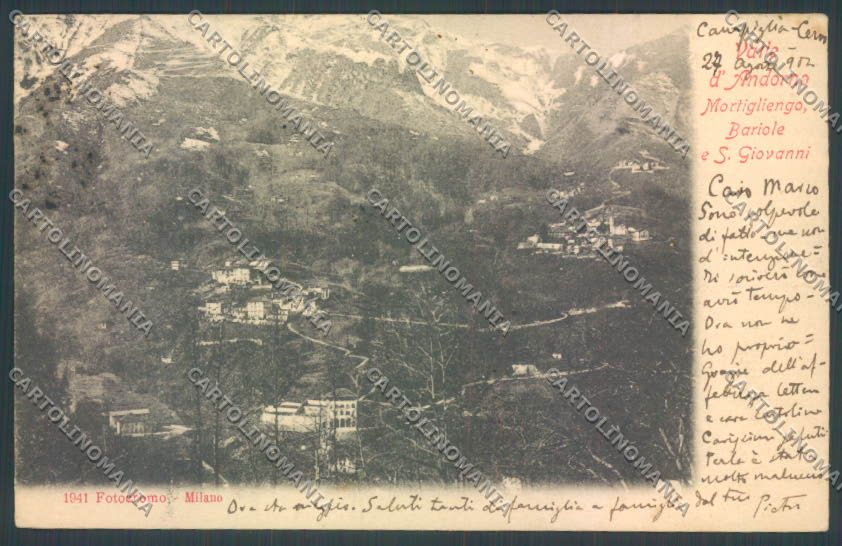 Biella Mortigliengo Bariole San Giovanni cartolina ZT5999 – fronte