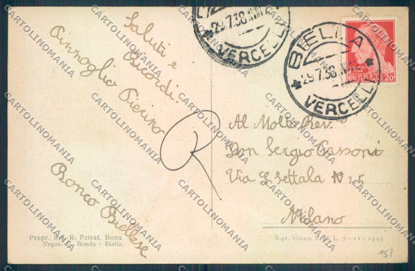 Biella Ronco Biellese cartolina ZT6002 – retro