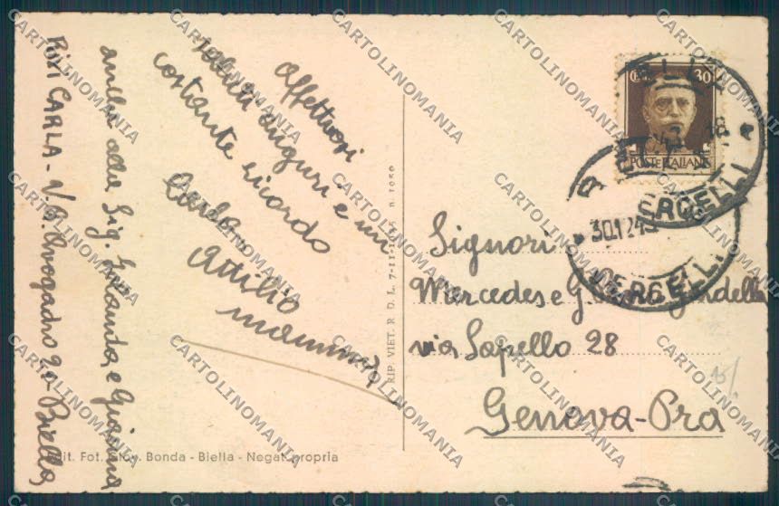 Biella Città cartolina ZT6010 – retro
