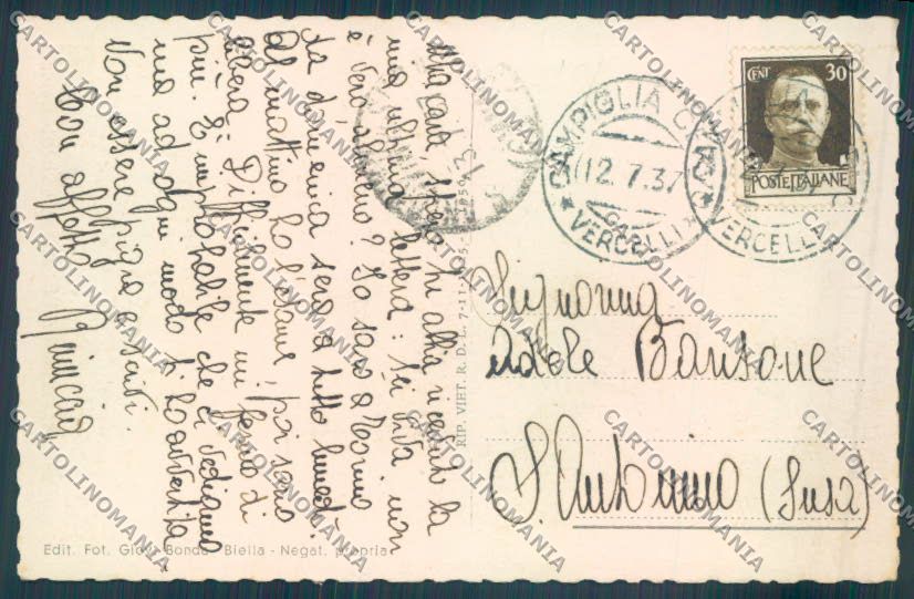 Biella San Giovanni d'Andorno cartolina ZT6029 – retro