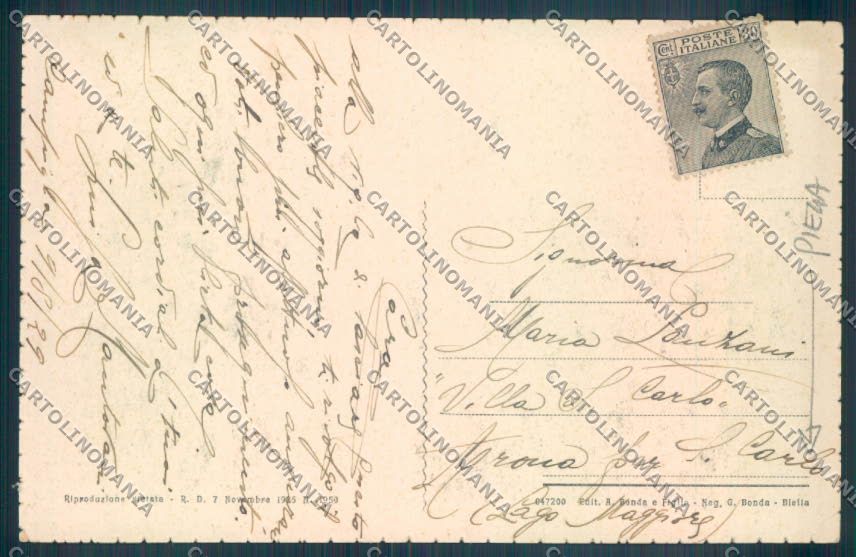 Biella Montesinaro Ponte Pinchiolo PIEGA cartolina ZT6037 – retro