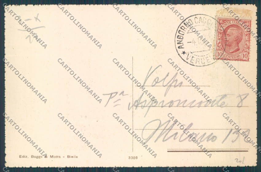 Biella San Giuseppe Casto cartolina ZT6050 – retro