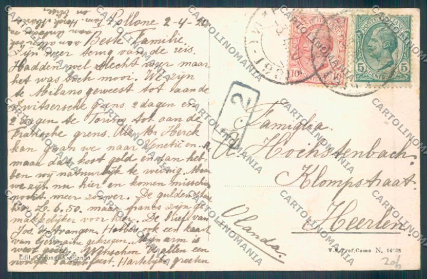 Biella Pollone Alto Biellese cartolina ZT6069 – retro