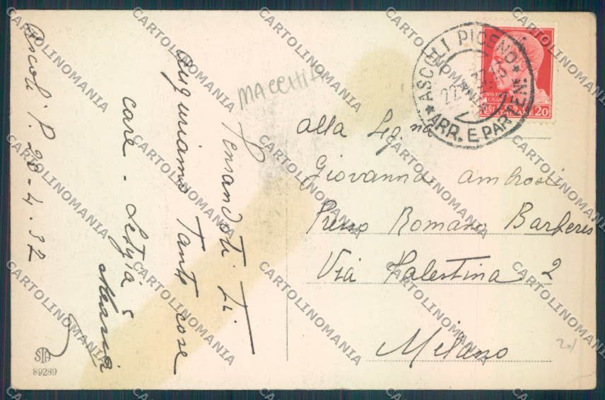 Ascoli Piceno Città MACCHIA cartolina ZT6103 – retro