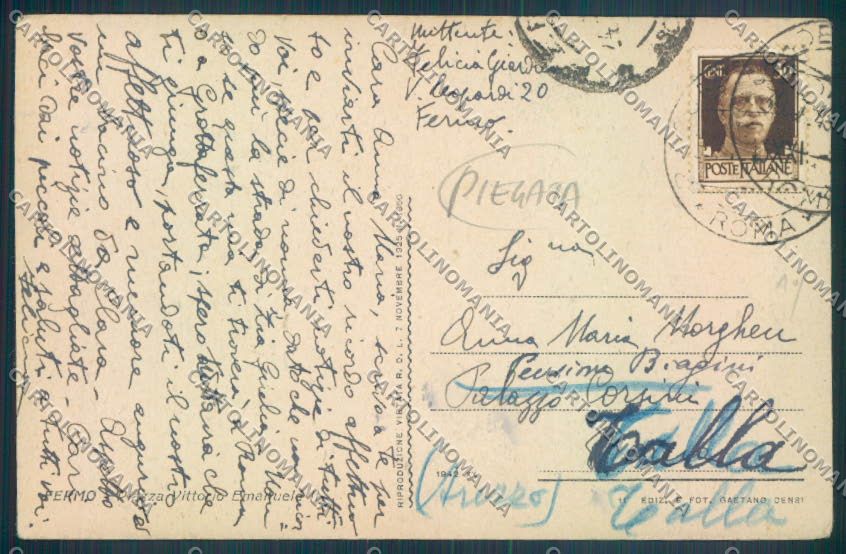 Ascoli Piceno Fermo PIEGATA cartolina ZT6122 – retro