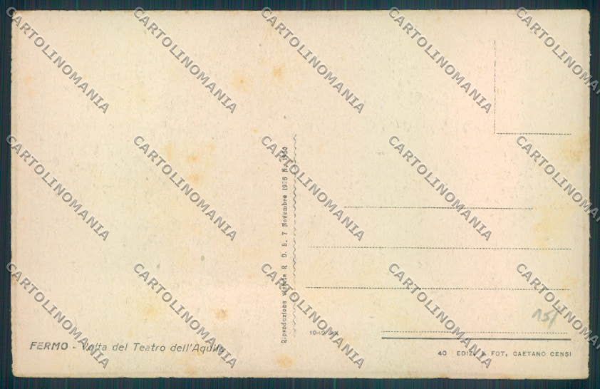 Ascoli Piceno Fermo Teatro cartolina ZT6130 – retro