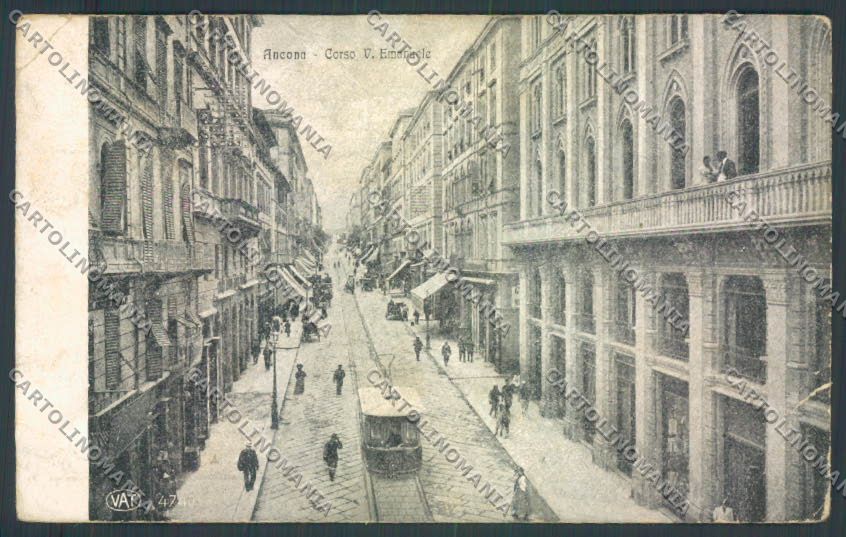 Ancona Città Tram ABRASA PIEGHINE cartolina ZT6163 – fronte