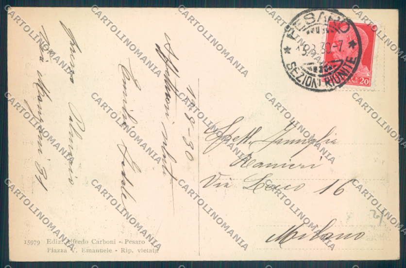 Pesaro Città cartolina ZT6195 – retro