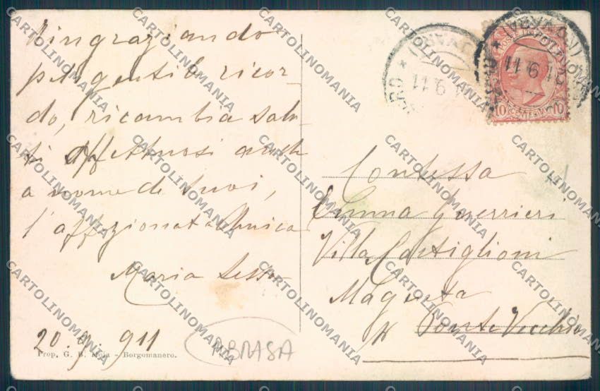 Novara Borgomanero Monte Rosa PIEGHINA ABRASA cartolina ZT6239 – retro