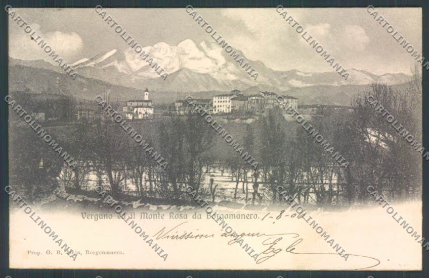 Novara Borgomanero Vergamo Monte Rosa cartolina ZT6250 – fronte