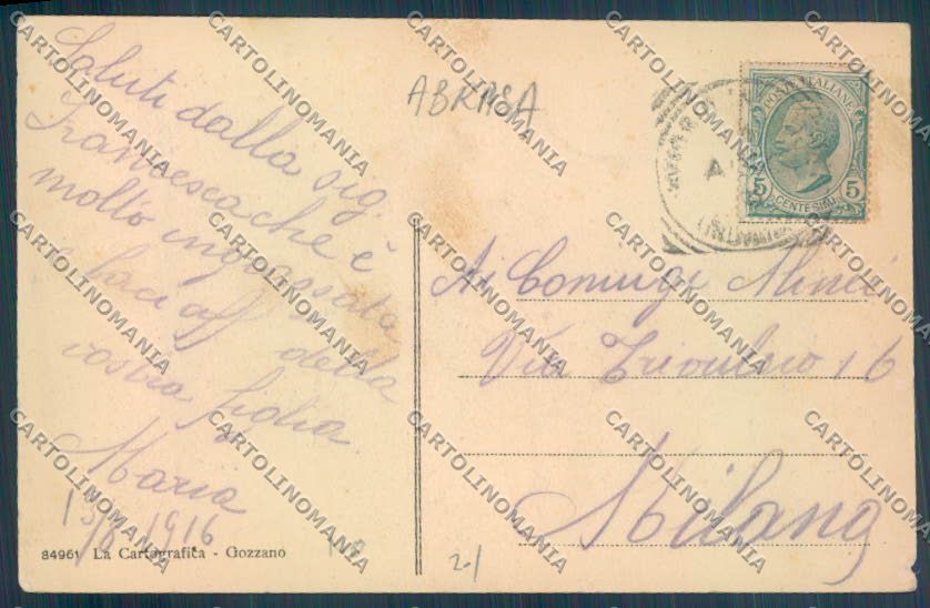 Novara Invorio ABRASA cartolina ZT6302 – retro