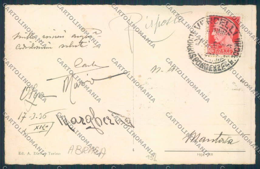 Vercelli Città ABRASA cartolina ZT6454 – retro