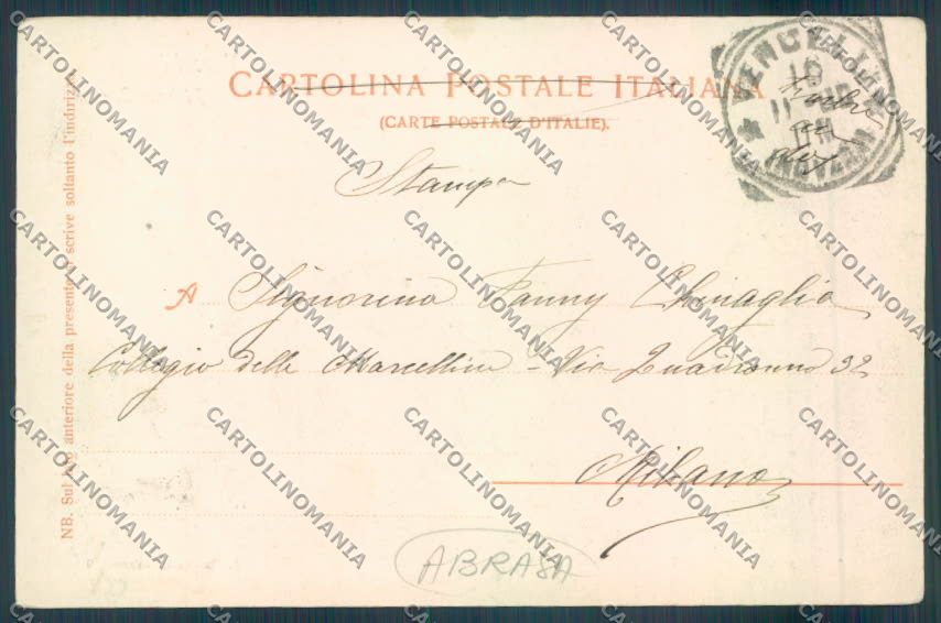 Vercelli Città ABRASA cartolina ZT6469 – retro