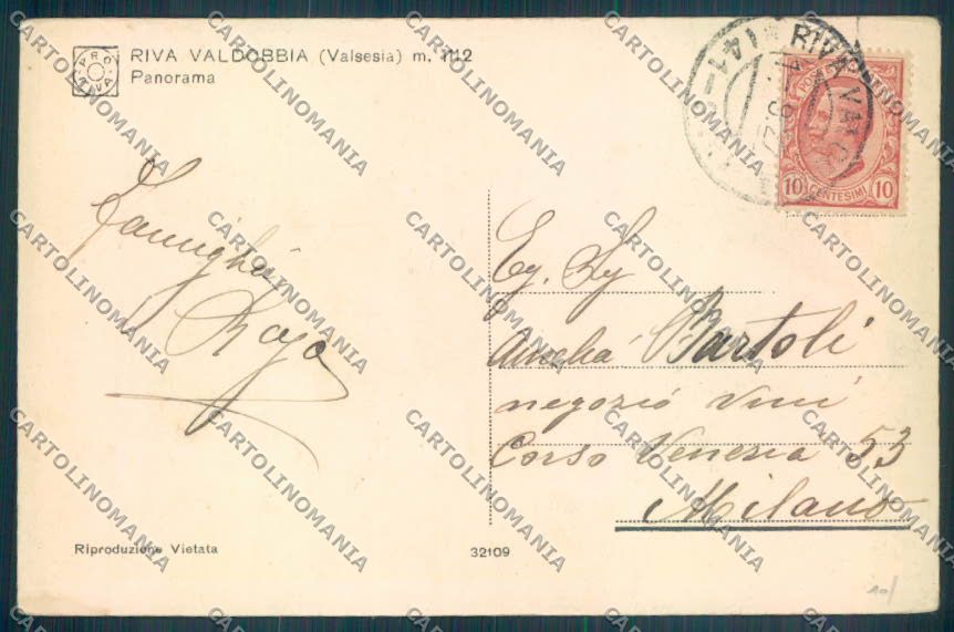 Vercelli Riva Valdobbia cartolina ZT6551 – retro