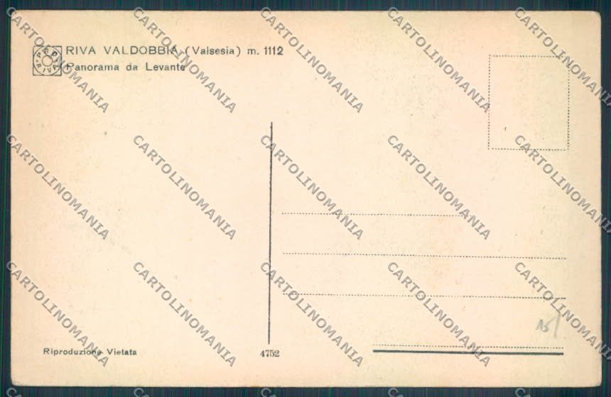 Vercelli Riva Valdobbia cartolina ZT6600 – retro