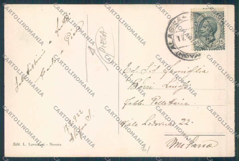 Vercelli Monte Rosa Capanna Gnifetti PIEGA cartolina ZT6627 – retro