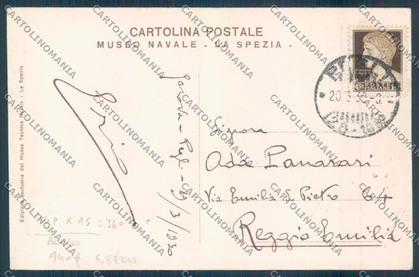 La Spezia Città Museo Navale Alfredo Cappellini cartolina ZT7025 – retro