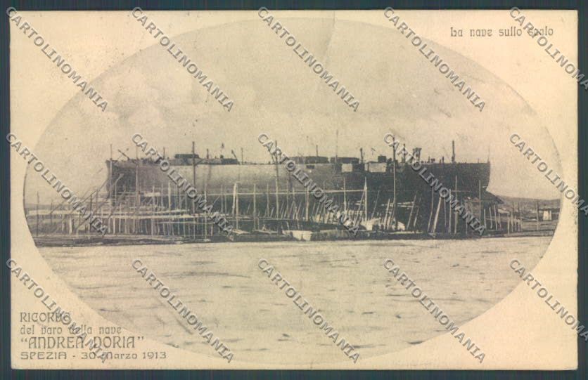 La Spezia Città Varo Nave Doria PIEGHINE cartolina ZT7144 – fronte