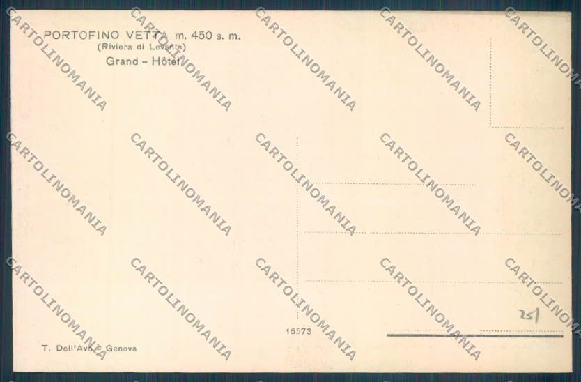 Genova Portofino Kulm cartolina E7313 – retro