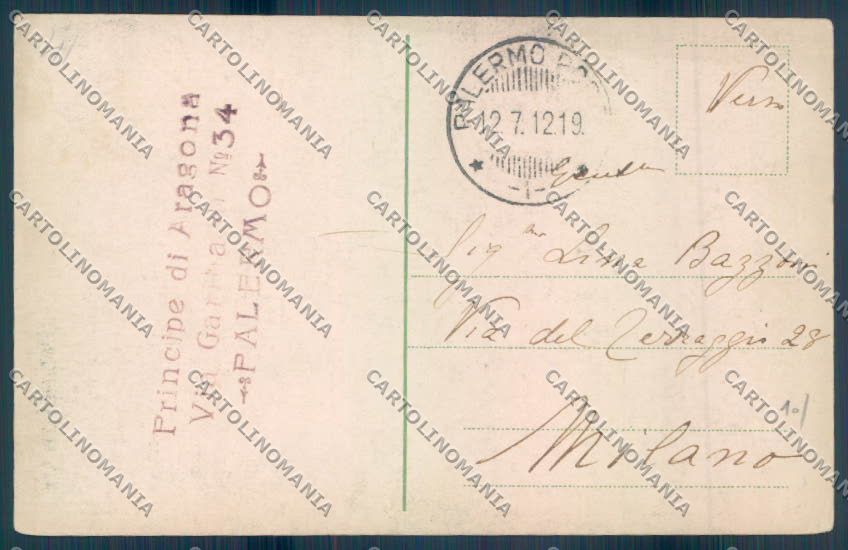 Palermo Città cartolina ZT7412 – retro