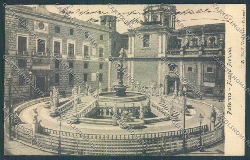Palermo Città Piazza Pretoria ABRASA cartolina ZT7431 – fronte
