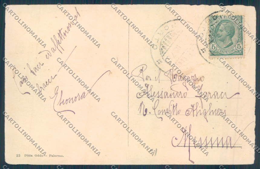Palermo Città Politeama PIEGHINE cartolina ZT7441 – retro