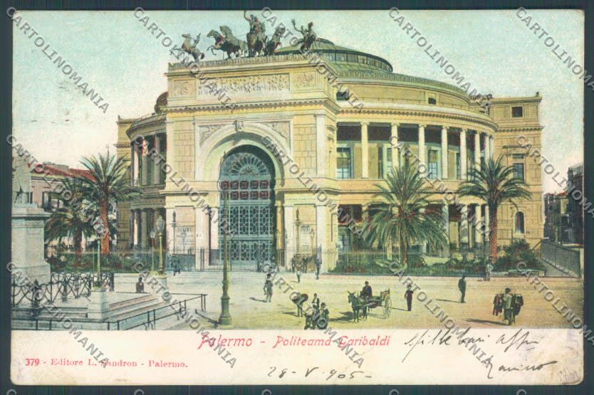 Palermo Città Politeama PIEGHINA cartolina ZT7456 – fronte