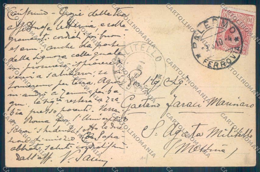 Palermo Città La Favorita cartolina ZT7471 – retro