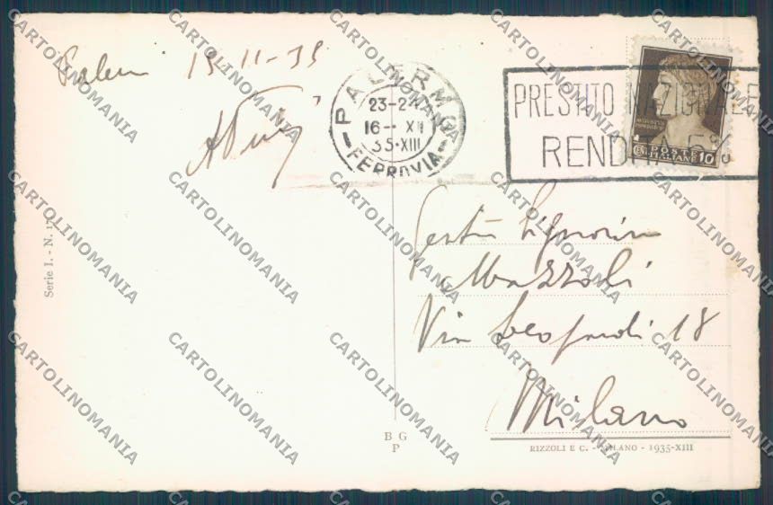 Palermo Città Villa Giulia cartolina ZT7513 – retro