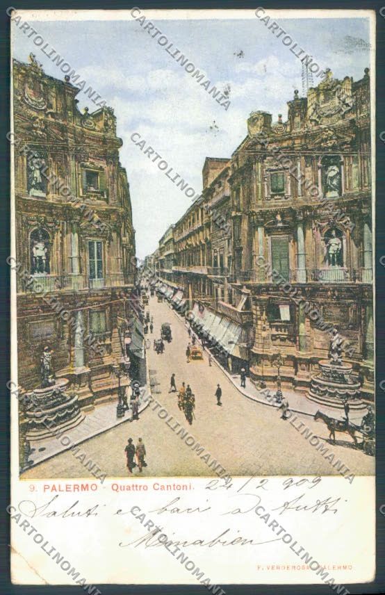 Palermo Città Quattro Cantoni PIEGA cartolina ZT7525 – fronte