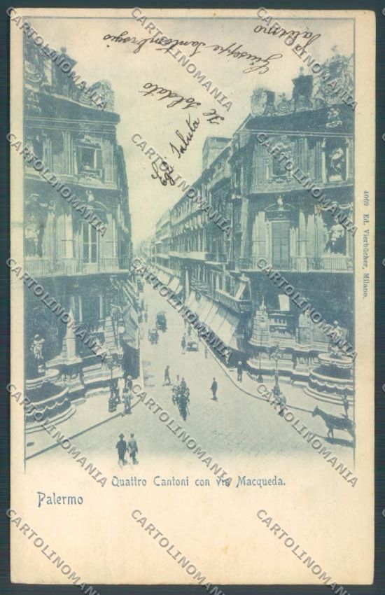 Palermo Città Quattro Cantoni cartolina ZT7527 – fronte