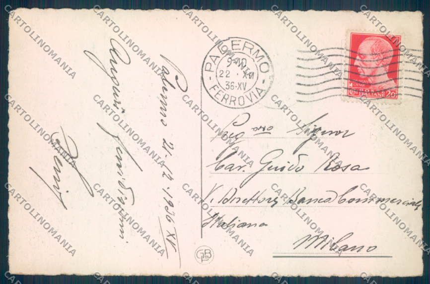 Palermo Città Quattro Cantoni cartolina ZT7528 – retro