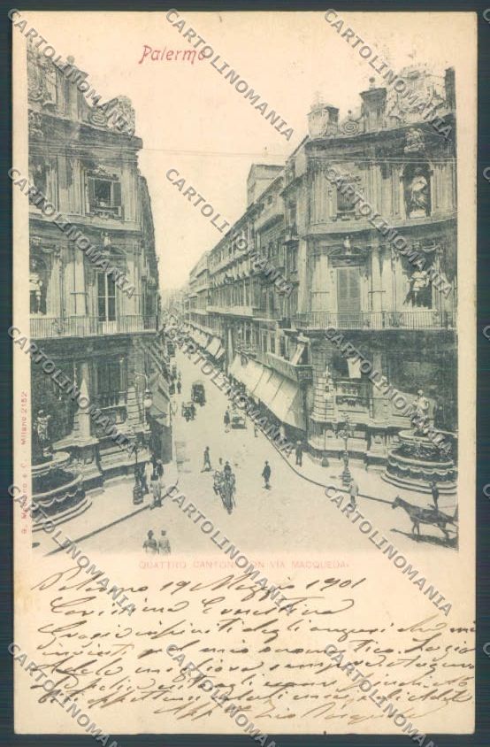 Palermo Città Quattro Cantoni PIEGHINA cartolina ZT7554 – fronte
