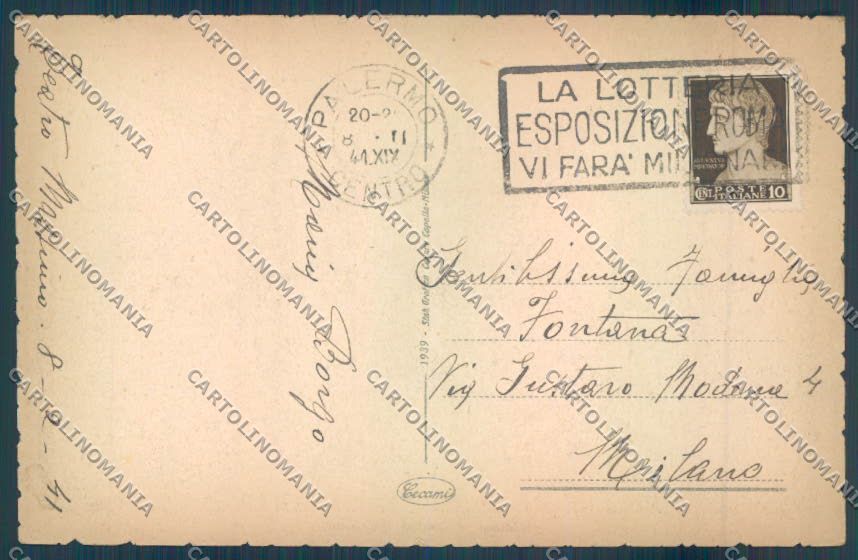 Palermo Città Teatro Massimo cartolina ZT7568 – retro