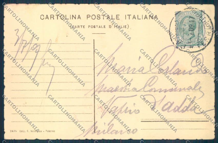 Palermo Città Orto Botanico cartolina ZT7598 – retro