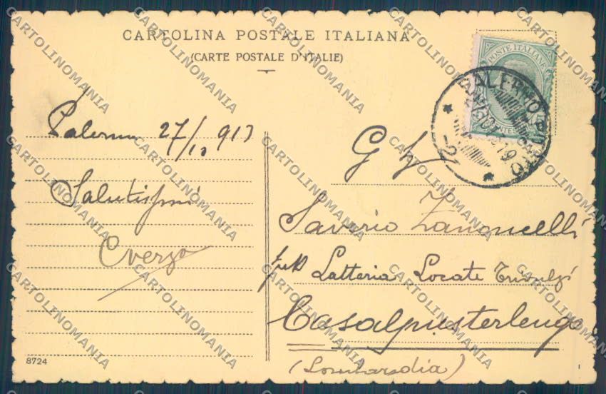Palermo Città Orto Botanico cartolina ZT7599 – retro