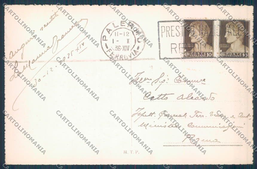 Palermo Città La Favorita cartolina ZT7614 – retro