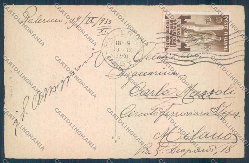 Palermo Città La Favorita cartolina ZT7620 – retro