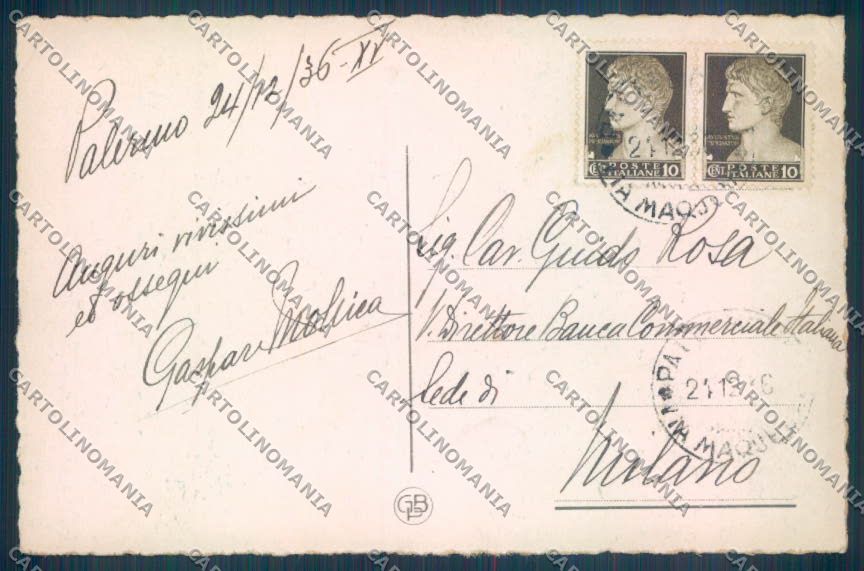 Palermo Città La Favorita Auto cartolina ZT7623 – retro