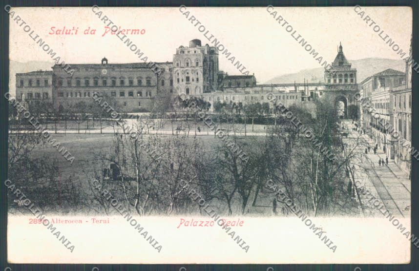 Palermo Città Palazzo Reale Alterocca PIEGHINA cartolina ZT7631 – fronte