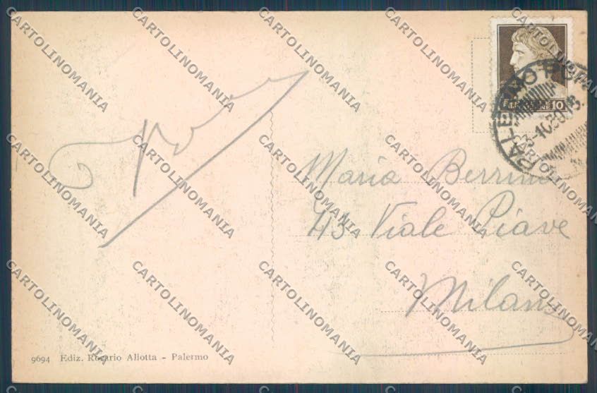 Palermo Città Monte Pellegrino cartolina ZT7640 – retro