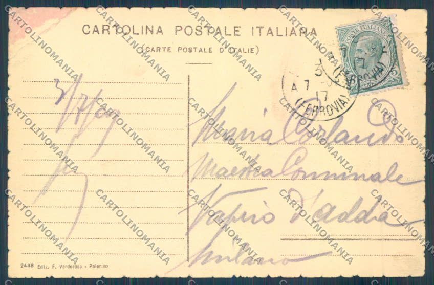 Palermo Città Monte Pellegrino PIEGA cartolina ZT7645 – retro