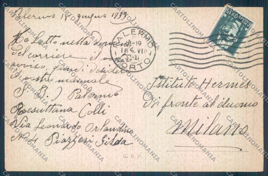 Palermo Città Porta Felice cartolina ZT7646 – retro