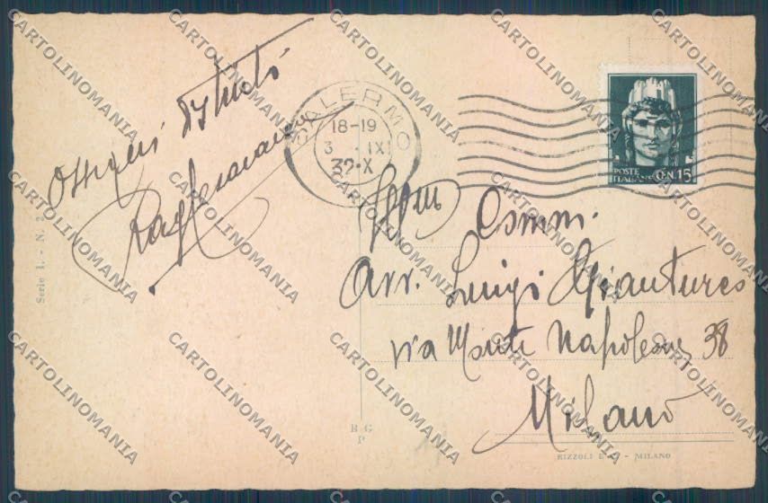 Palermo Città Monte Pellegrino cartolina ZT7687 – retro