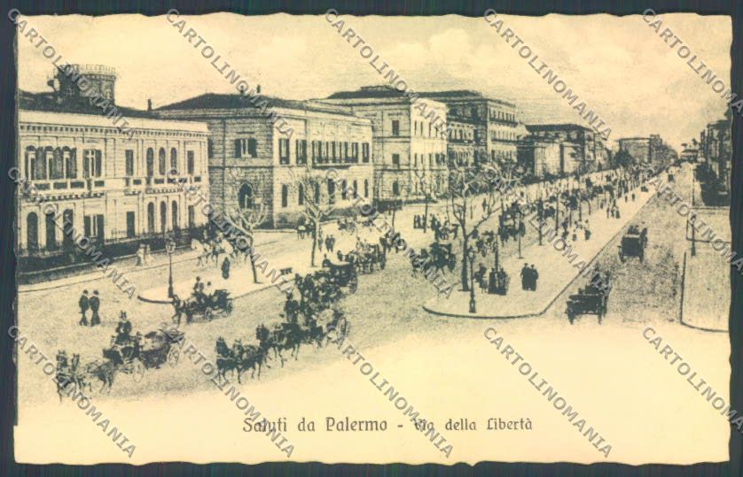Palermo Città Viale Libertà SCOLLATA cartolina ZT7728 – fronte