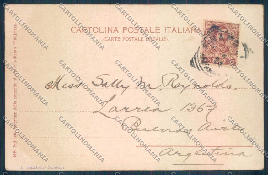 Palermo Città Monte Pellegrino cartolina ZT7737 – retro
