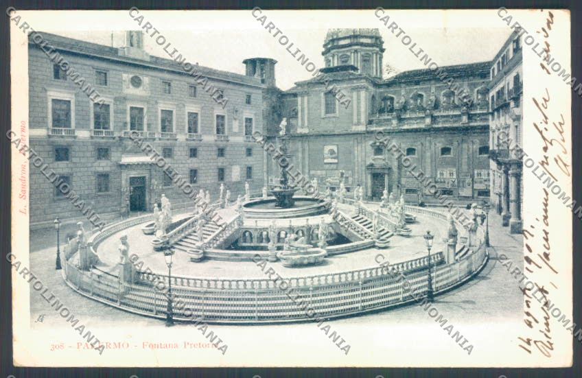 Palermo Città Piazza Pretoria PIEGHINE cartolina ZT7758 – fronte
