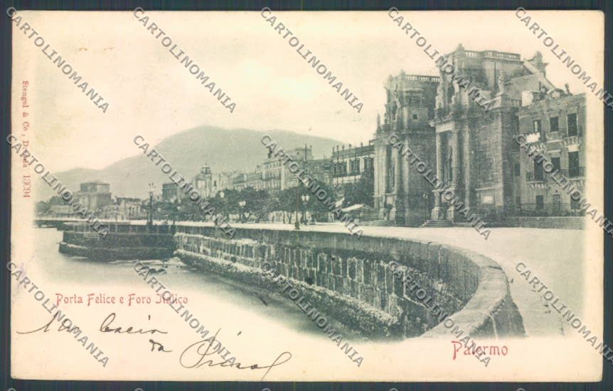 Palermo Città Porta Felice PIEGHINE cartolina ZT7767 – fronte
