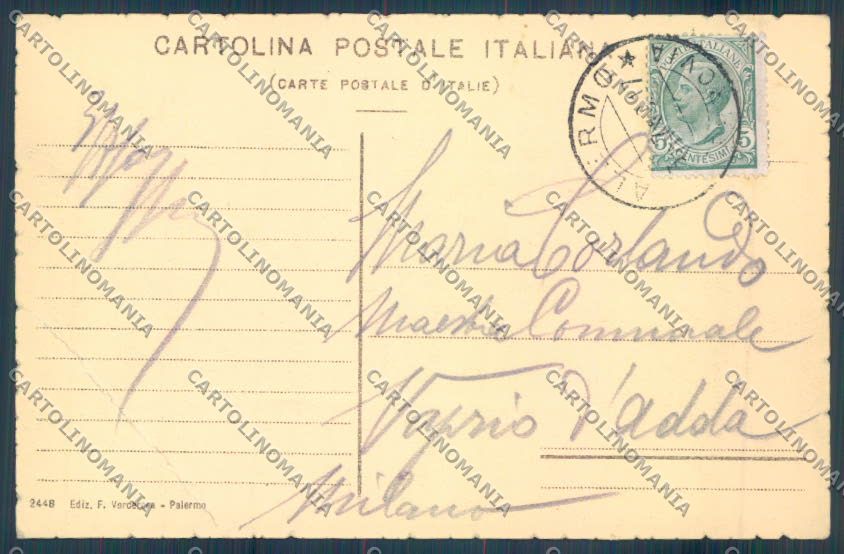 Palermo Città Porta Nuova PIEGA cartolina ZT7770 – retro